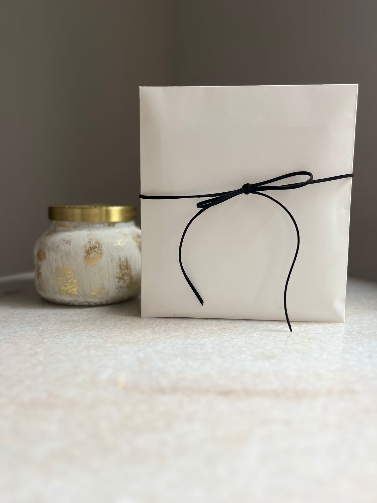 Modern Gift Card Holder- Ivory White 'Thank you'