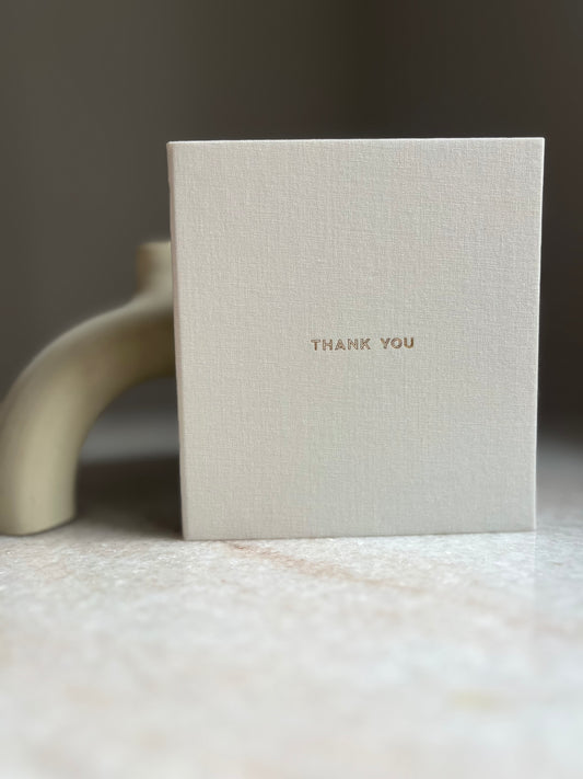 Modern Gift Card Holder- Ivory White 'Thank you'