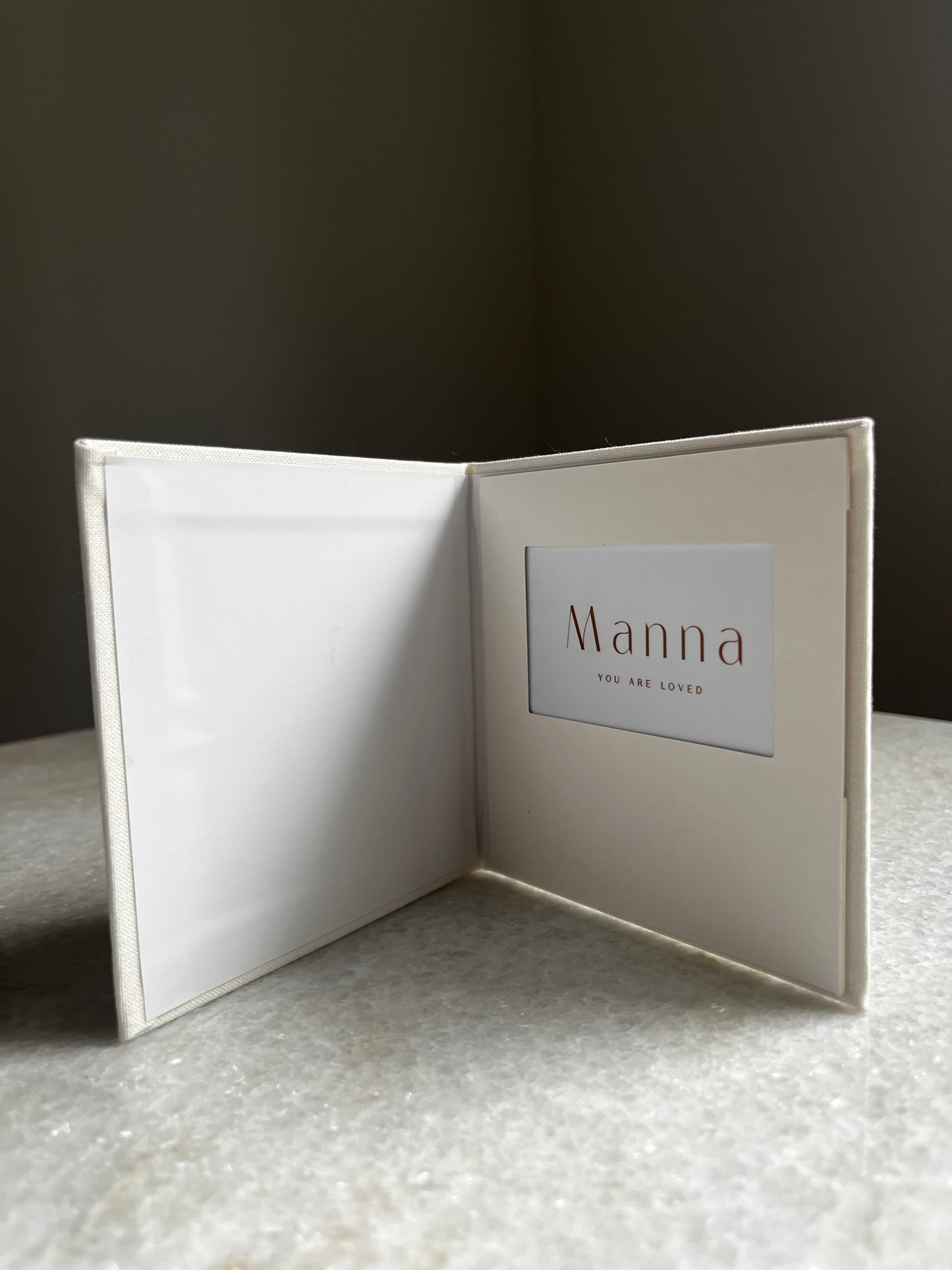 MINI Modern Gift Card Holder -Oatmeal Beige 'Thank you'