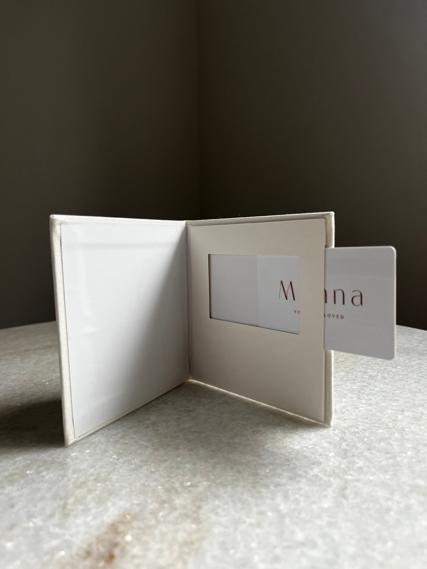 MINI Modern Gift Card Holder -Oatmeal Beige 'Thank you'