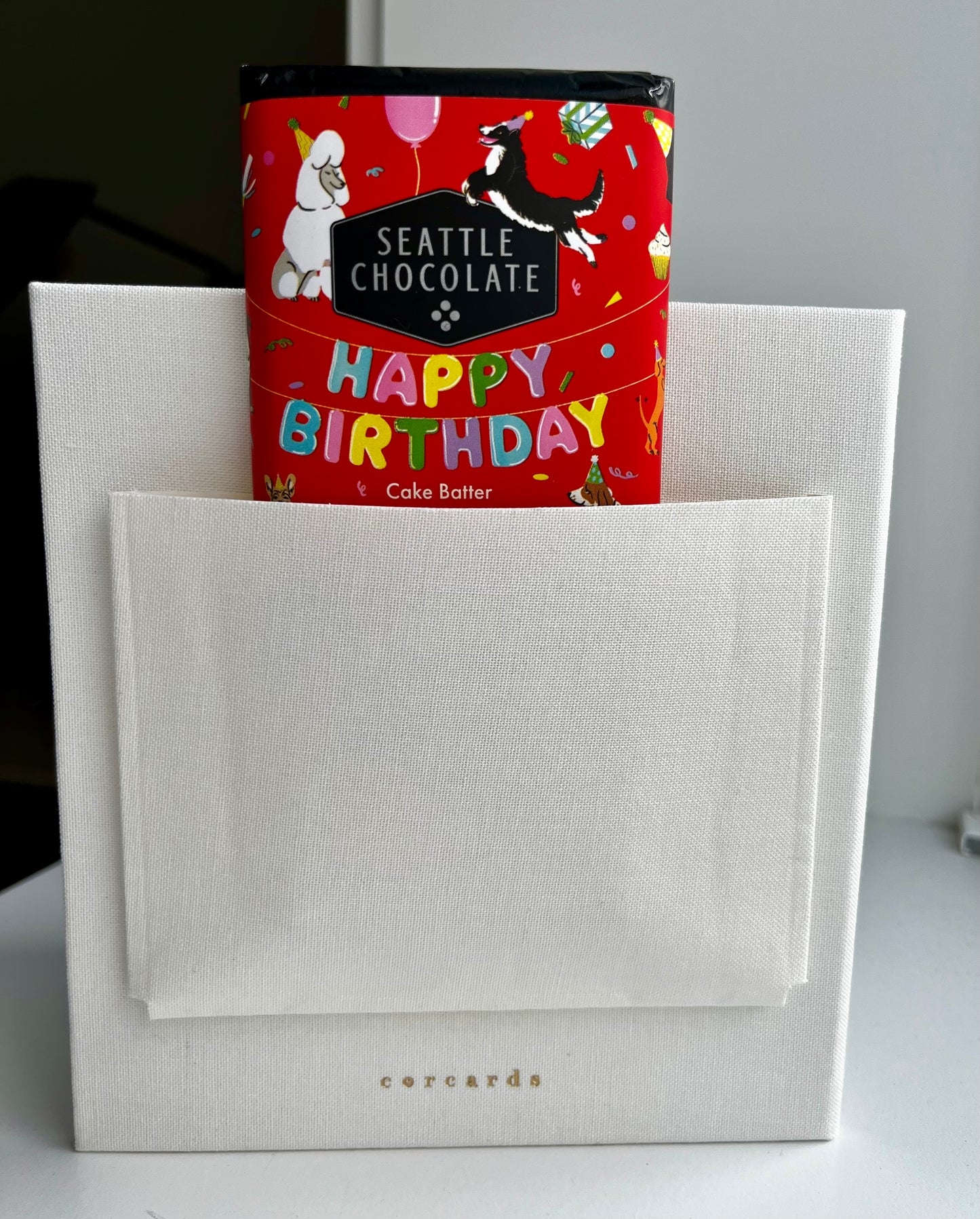 Modern Gift Card Holder- Ivory White 'Thank you'