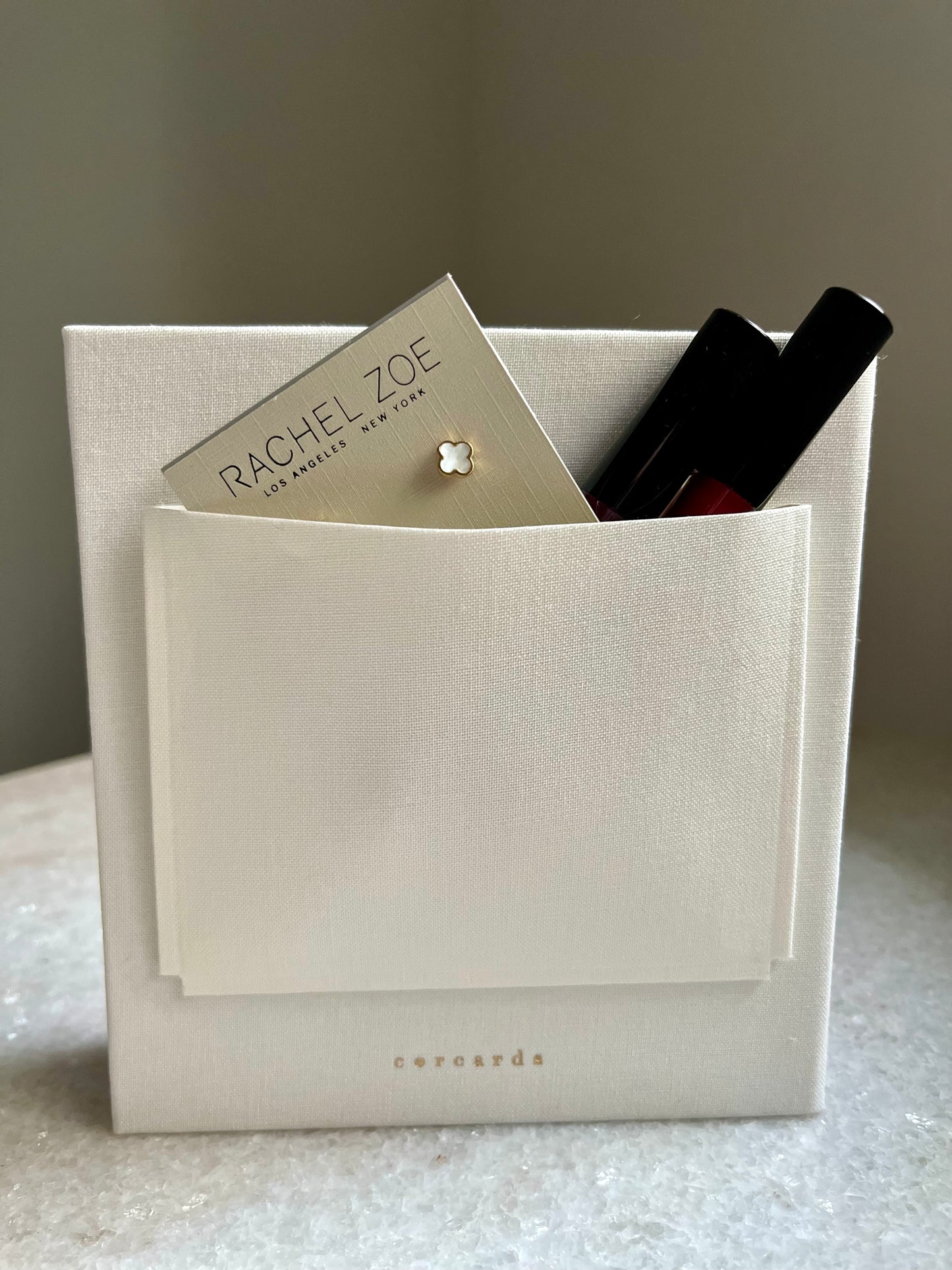 Modern Gift Card Holder- Ivory White 'Thank you'