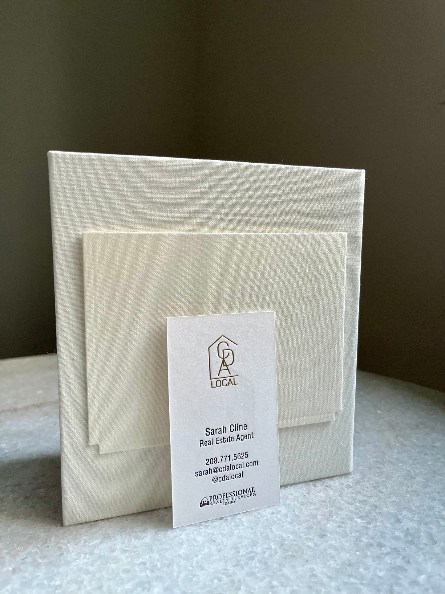 Modern Gift Card Holder- Ivory White 'Thank you'